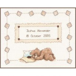 Borduurpakket geboortetegel Popcorn rust Vervaco PN-0011201