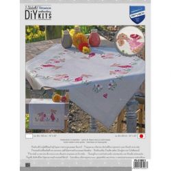 Borduurpakket dekservet paaskonijnen in tulpentuin Vervaco PN-0190811