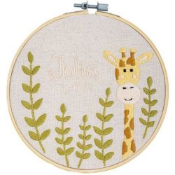 Borduurpakket met borduurring baby giraf Vervaco PN-0198151