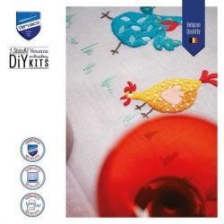 Borduurpakket dekservet kleurige kippen Vervaco PN-0197230