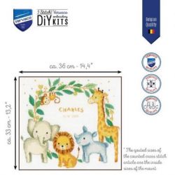 Borduurpakket geboortetegel jungledieren Vervaco PN-0197905