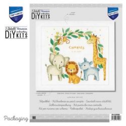 Borduurpakket geboortetegel jungledieren Vervaco PN-0197905