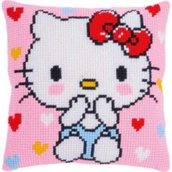 Borduurpakket Kussen Hello Kitty Kiss Kiss Vervaco PN-0205078