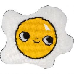 Kruissteekvormkussen met rug Eva M Spiegelei Vervaco PN-0206623