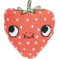 Kruissteekvormkussen met rug Eva M Aardbei Vervaco PN-0206633