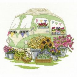 Borduurpakket VW-Camper met bloemen DMC BK1547