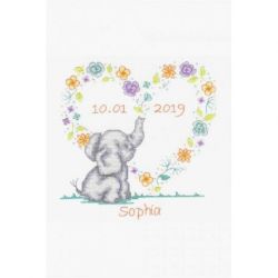 Borduurpakket geboortetegel olifant DMC BK1879