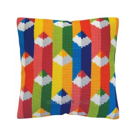 Kussen borduurpakket Colour Pencils Collection d'Art-5469cc