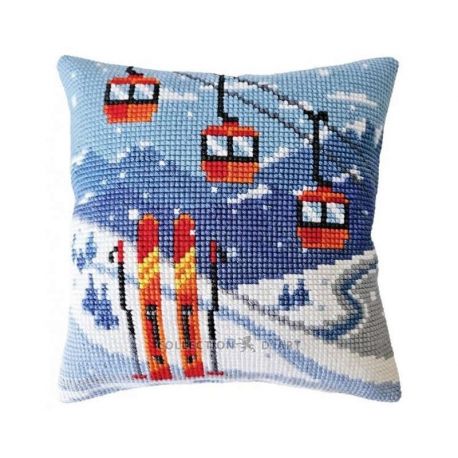 Kussen uittel borduurpakket Aline Skiing Collection d'Art-5490cc