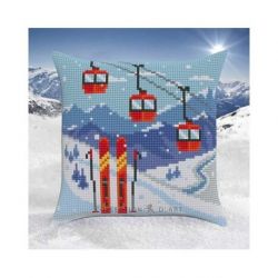 Kussen uittel borduurpakket Aline Skiing Collection d'Art-5490cc