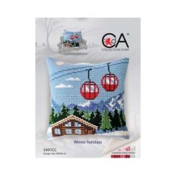 Kussen uittel borduurpakket Winter Holidays Collection d'Art-5491cc