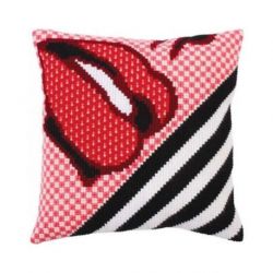 Kussenborduurpakket Red Lipstick-Collection d'Art-5277