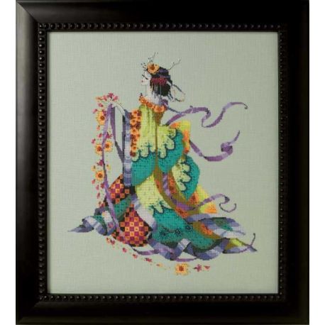 Borduurpatroon met speciale materialen dancing flower Mirabilia Designs-170s