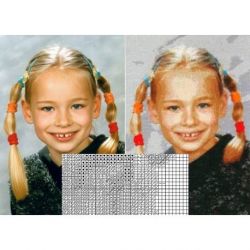 Foto-patroon 120 x 180 kruisjes kleur