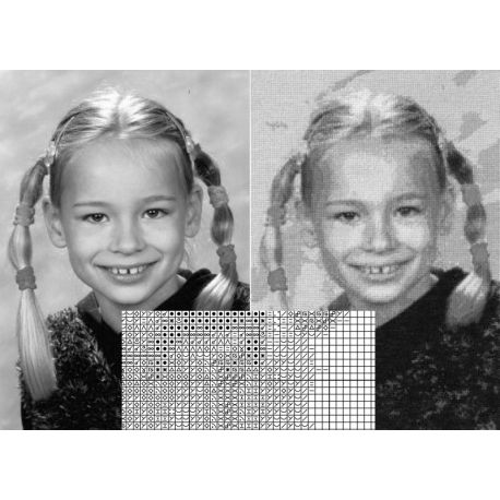 Foto-patroon 240 x 320 kruisjes zwart-wit