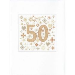 Borduurpakket wenskaart-Congratulations 50 Heritage Crafts-1376a