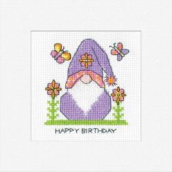 Borduurpakket Gonk-Birthday Flowers Card Heritage Crafts-1777a