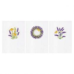 Borduurpakket wenskaart lavendel set van 3 Vervaco PN-0205047