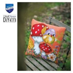 Borduurpakket Kussen vogeltje op paddenstoel Vervaco PN-0205281