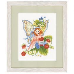 Borduurpakket Bosaardbeienmeisje Lanarte PN-0147156