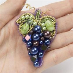 Kralenborduurpakket BP-255 broche Crystal Art Grape Moma PN-0215555