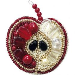 Kralenborduurpakket BP-188 broche Crystal Art Red apple Moma PN-0215563
