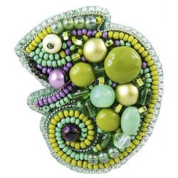 Kralenborduurpakket BP-266 broche Crystal Art Chameleon Moma PN-0215573