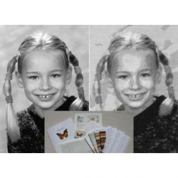 Foto-pakket 180 x 240 kruisjes zwart-wit Aida 5.5