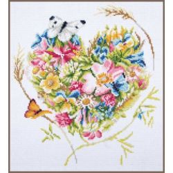 Diamond Painting bloemenhartje Lanarte PN-0189503