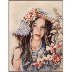 Diamond Painting meisje met hoed Lanarte PN-0189505