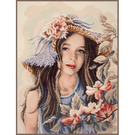 Diamond Painting meisje met hoed Lanarte PN-0189505