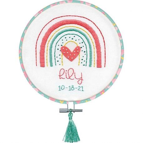 Borduurpakket rainbow geboortetegel Dimensions 72-76301