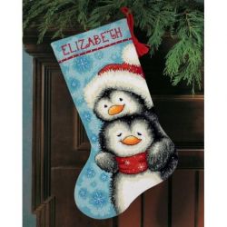 Borduurpakket HUGGING PENQUINS Dimensions 71-09144