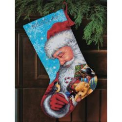 Borduurpakket STOCKING SANTA and TOYS Dimensions 71-09145