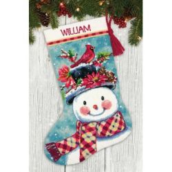 Borduurpakket seasonal snowman stocking Dimensions 71-09159