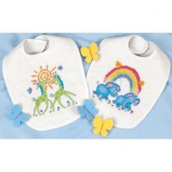 Borduurpakket Noahs ark slabbetje-set van 2 Dimensions 73126