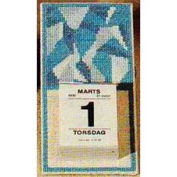 Borduurpakket Scheurkalender maart-aquamarijn Haandarbejdets Fremme 09-6389