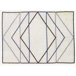 Borduurpakket Placemat blauwe lijnen Haandarbejdets Fremme 14-6283