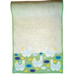 Borduurpakket Loper kippen en blauwe en gele eieren Haandarbejdets Fremme 16-6428