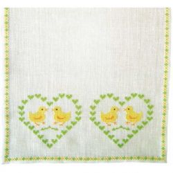 Borduurpakket Loper harten met kuikens Haandarbejdets Fremme 16-9867