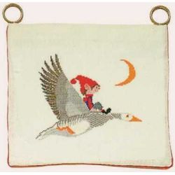 Borduurpakket Kerstpostzak kerstkabouter op gans Haandarbejdets Fremme 22-6611