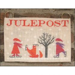 Borduurpakket Kerstpostzak Schaatsen R Haandarbejdets Fremme 22-9911