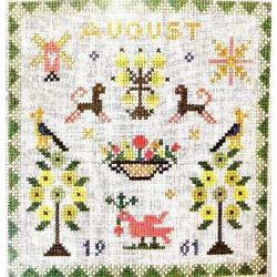 Borduurpakket Verjaardagsmotief augustus Haandarbejdets Fremme 30-4482.08