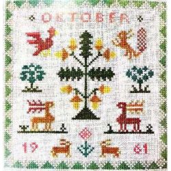 Borduurpakket Verjaardagsmotief oktober Haandarbejdets Fremme 30-4482.10