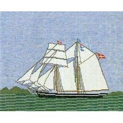 Borduurpakket Zeilschip-schoener Haandarbejdets Fremme 30-5635