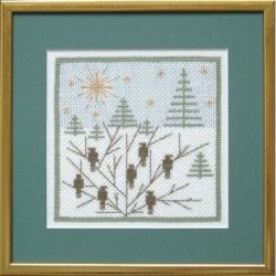 Borduurpakket Winterlandschap met vogels Haandarbejdets Fremme 30-5661