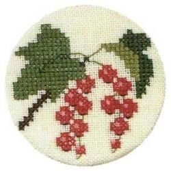 Borduurpakket Rode bessen jampotdeksel Haandarbejdets Fremme 40-5811