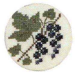 Borduurpakket Zwarte bessen jampotdeksel Haandarbejdets Fremme 40-5813