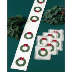 Borduurpakket Loper kerstkrans Oehlenslager 02124