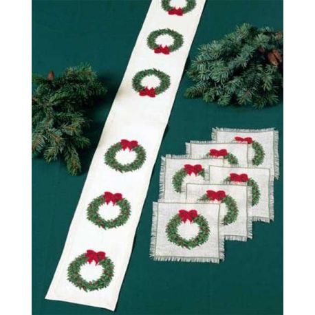 Borduurpakket Loper kerstkrans Oehlenslager 02124